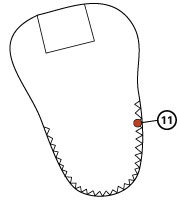 	Tongue top stitching by zig-zag – only lower part
