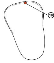 	Closed seam, joining of upper and lining on tongue